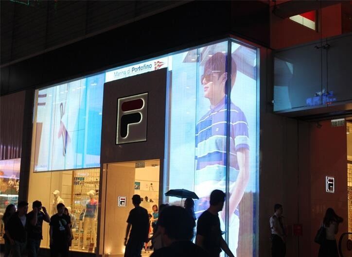 Quảng cáo ngoài trời Màn hình video LED trong suốt 16384 chấm cho Trung tâm mua sắm Nhà máy Thâm Quyến
